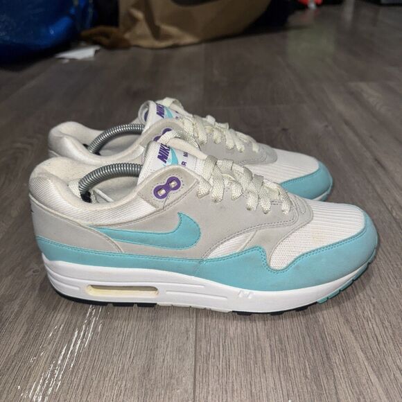 Nike Air Max 1 OG Anniversary Aqua Blue Mens Sneaker Size 7.5 908375-105 - Picture 1 of 6